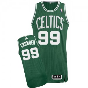 Maillot Adidas Vert (No Blanc) Road Authentic Boston Celtics - Jae Crowder #99 - Homme