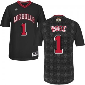 Chicago Bulls Derrick Rose #1 New Latin Nights Authentic Maillot d'équipe de NBA - Noir pour Homme