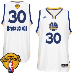Golden State Warriors Stephen Curry #30 2014-15 Christmas Day 2015 The Finals Patch Authentic Maillot d'équipe de NBA - Blanc pour Homme