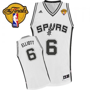 Maillot Swingman San Antonio Spurs NBA Home Finals Patch Blanc - #6 Sean Elliott - Homme