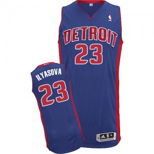 Maillot Authentic Detroit Pistons NBA Road Bleu royal - #23 Ersan Ilyasova - Homme