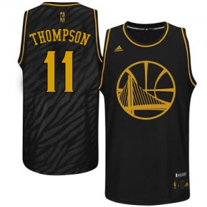 Maillot NBA Golden State Warriors #11 Klay Thompson Noir Adidas Swingman Precious Metals Fashion - Homme