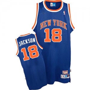New York Knicks Phil Jackson #18 Throwback Swingman Maillot d'équipe de NBA - Bleu royal pour Homme