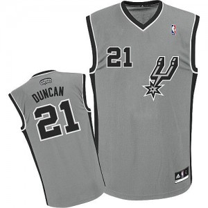 Maillot NBA Authentic Tim Duncan #21 San Antonio Spurs Alternate Gris argenté - Enfants