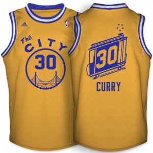 Maillot NBA Swingman Stephen Curry #30 Golden State Warriors Throwback The City Or - Homme
