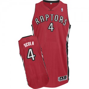 Maillot NBA Rouge Luis Scola #4 Toronto Raptors Road Authentic Homme Adidas