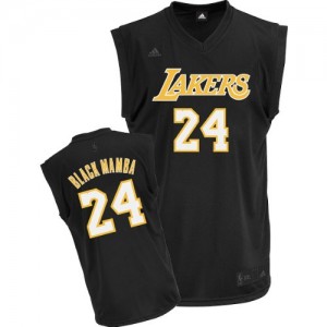 Maillot NBA Los Angeles Lakers #24 Kobe Bryant Noir Adidas Swingman Mamba Fashion - Homme