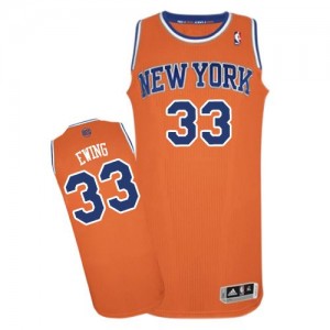 Maillot NBA Orange Patrick Ewing #33 New York Knicks Alternate Authentic Homme Adidas