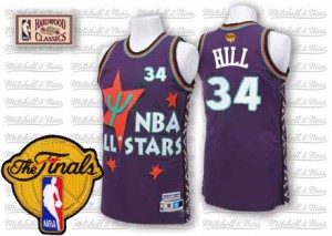 Maillot Swingman Cleveland Cavaliers NBA Throwback 2015 The Finals Patch Violet - #34 Tyrone Hill - Homme