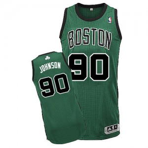 Maillot Authentic Boston Celtics NBA Alternate Vert (No. noir) - #90 Amir Johnson - Homme