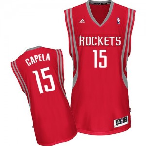 Maillot NBA Houston Rockets #15 Clint Capela Rouge Adidas Swingman Road - Homme