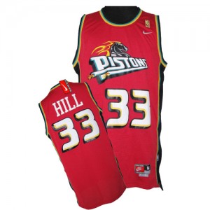 Maillot NBA Authentic Grant Hill #33 Detroit Pistons Throwback Rouge - Homme