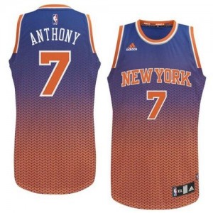 New York Knicks #7 Adidas Resonate Fashion Bleu Swingman Maillot d'équipe de NBA Magasin d'usine - Carmelo Anthony pour Homme