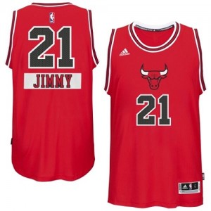 Maillot Adidas Rouge 2014-15 Christmas Day Authentic Chicago Bulls - Jimmy Butler #21 - Homme
