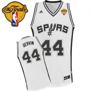 Maillot NBA Blanc George Gervin #44 San Antonio Spurs Home Finals Patch Swingman Homme Adidas