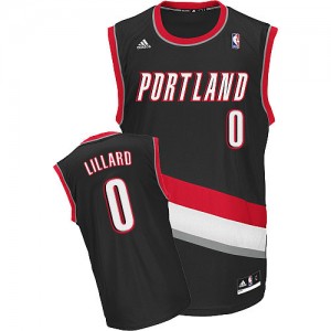 Maillot NBA Swingman Damian Lillard #0 Portland Trail Blazers Road Noir - Homme