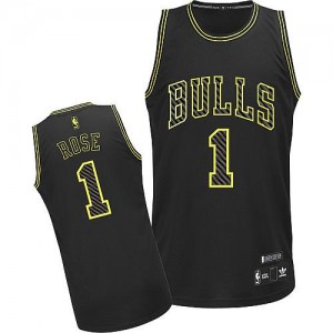Maillot NBA Noir Derrick Rose #1 Chicago Bulls Electricity Fashion Authentic Homme Adidas