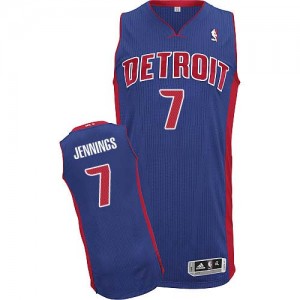 Maillot Adidas Bleu royal Road Authentic Detroit Pistons - Brandon Jennings #7 - Homme