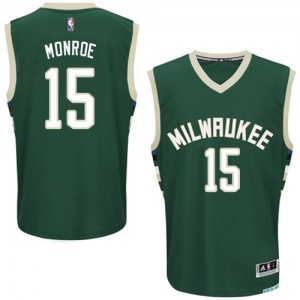 Milwaukee Bucks Greg Monroe #15 Road Authentic Maillot d'équipe de NBA - Vert pour Homme