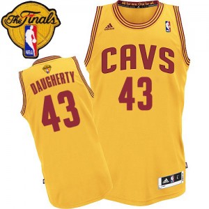 Maillot NBA Or Brad Daugherty #43 Cleveland Cavaliers Alternate 2015 The Finals Patch Authentic Homme Adidas