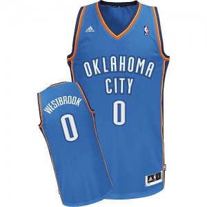 Oklahoma City Thunder #0 Adidas Road Bleu royal Swingman Maillot d'équipe de NBA à vendre - Russell Westbrook pour Femme