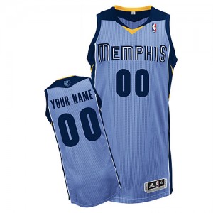 Memphis Grizzlies Authentic Personnalisé Alternate Maillot d'équipe de NBA - Bleu clair pour Homme