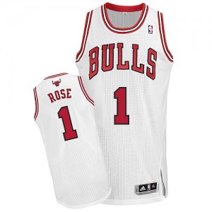 Maillot NBA Chicago Bulls #1 Derrick Rose Blanc Adidas Authentic Home - Enfants