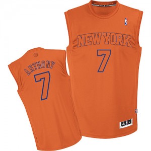 Maillot Adidas Orange Big Color Fashion Authentic New York Knicks - Carmelo Anthony #7 - Homme