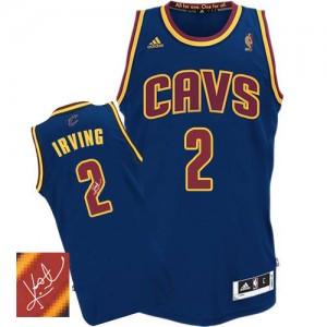 Cleveland Cavaliers Kyrie Irving #2 Autographed Authentic Maillot d'équipe de NBA - Bleu marin pour Homme