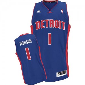 Maillot NBA Bleu royal Allen Iverson #1 Detroit Pistons Road Swingman Homme Adidas