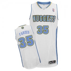Maillot Authentic Denver Nuggets NBA Home Blanc - #35 Kenneth Faried - Homme