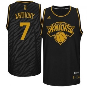 Maillot NBA Noir Carmelo Anthony #7 New York Knicks Precious Metals Fashion Authentic Homme Adidas