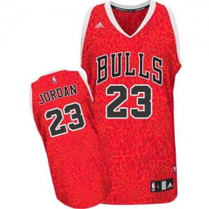 Maillot Authentic Chicago Bulls NBA Crazy Light Rouge - #23 Michael Jordan - Homme