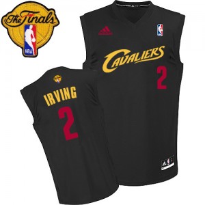 Maillot Swingman Cleveland Cavaliers NBA Fashion 2015 The Finals Patch Noir (Rouge No.) - #2 Kyrie Irving - Homme