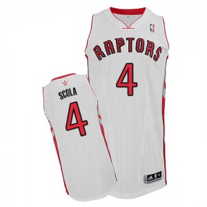 Maillot NBA Blanc Luis Scola #4 Toronto Raptors Home Authentic Homme Adidas
