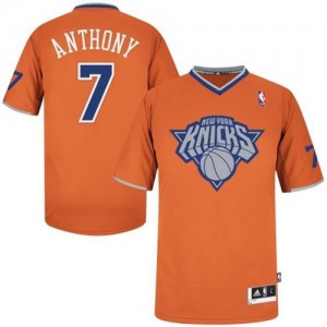 Maillot Adidas Orange 2013 Christmas Day Authentic New York Knicks - Carmelo Anthony #7 - Homme