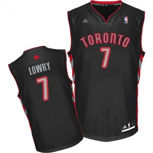 Maillot Adidas Noir Alternate Swingman Toronto Raptors - Kyle Lowry #7 - Homme