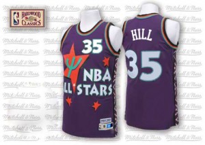 Maillot NBA Detroit Pistons #35 Grant Hill Violet Adidas Swingman Throwback 1995 All Star - Homme