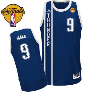 Maillot NBA Bleu marin Serge Ibaka #9 Oklahoma City Thunder Alternate Finals Patch Swingman Homme Adidas