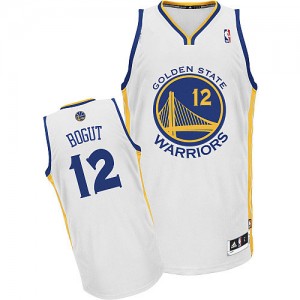 Golden State Warriors Andrew Bogut #12 Home Authentic Maillot d'équipe de NBA - Blanc pour Homme
