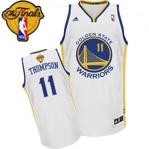 Maillot NBA Swingman Klay Thompson #11 Golden State Warriors Home 2015 The Finals Patch Blanc - Femme