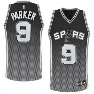 Maillot NBA Noir Tony Parker #9 San Antonio Spurs Resonate Fashion Authentic Homme Adidas
