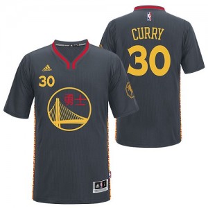 Maillot NBA Authentic Stephen Curry #30 Golden State Warriors Slate Chinese New Year Noir - Homme