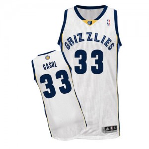 Maillot Adidas Blanc Home Authentic Memphis Grizzlies - Marc Gasol #33 - Homme