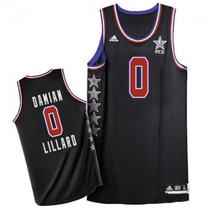 Portland Trail Blazers #0 Adidas 2015 All Star Noir Authentic Maillot d'équipe de NBA Remise - Damian Lillard pour Homme
