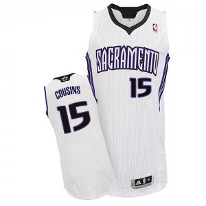 Sacramento Kings DeMarcus Cousins #15 Home Authentic Maillot d'équipe de NBA - Blanc pour Homme