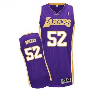 Maillot NBA Los Angeles Lakers #52 Jamaal Wilkes Violet Adidas Authentic Road - Homme