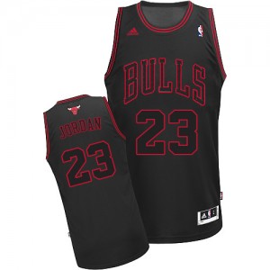 Chicago Bulls #23 Adidas Noir Authentic Maillot d'équipe de NBA magasin d'usine - Michael Jordan pour Enfants