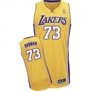 Los Angeles Lakers #73 Adidas Home Or Authentic Maillot d'équipe de NBA vente en ligne - Dennis Rodman pour Homme