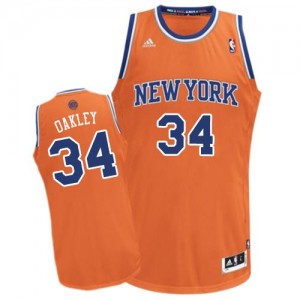 Maillot NBA Orange Charles Oakley #34 New York Knicks Alternate Swingman Homme Adidas